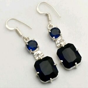 Tanzanite Gemstone 925 Sterling Silver Handmade Drop Dangle Earrings